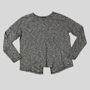 BANANA REPUBLIC long sleeve luxe crew tee dark heather grey sz M